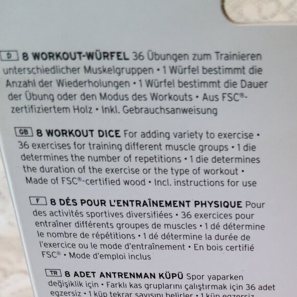WORKOUT WURFEL DICE BY TCHIBO FITNESS WORKOUT CUBES FOR JOGGING, GYM ,TRAINING - Picture 4 of 5